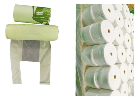 PLA 50mic Biodegradable And Compostable Bags With T Shirt Handle