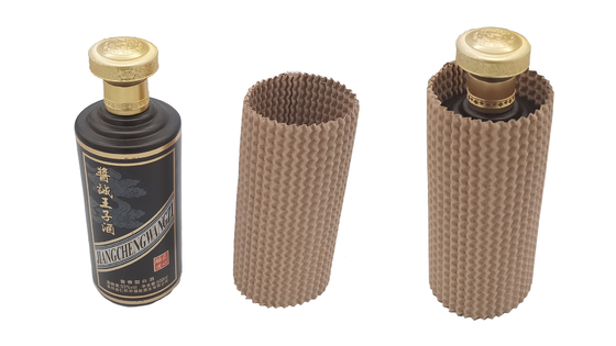 Biodegradable Corrugated Cardboard Bottle Sleeve Protector Dia 75mm