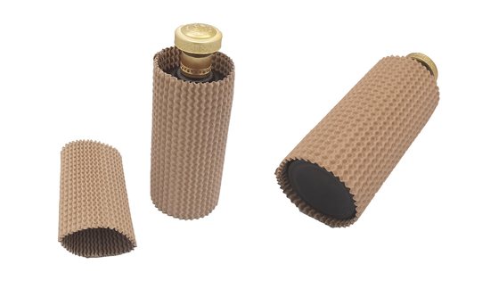 Biodegradable Corrugated Cardboard Bottle Sleeve Protector Dia 75mm