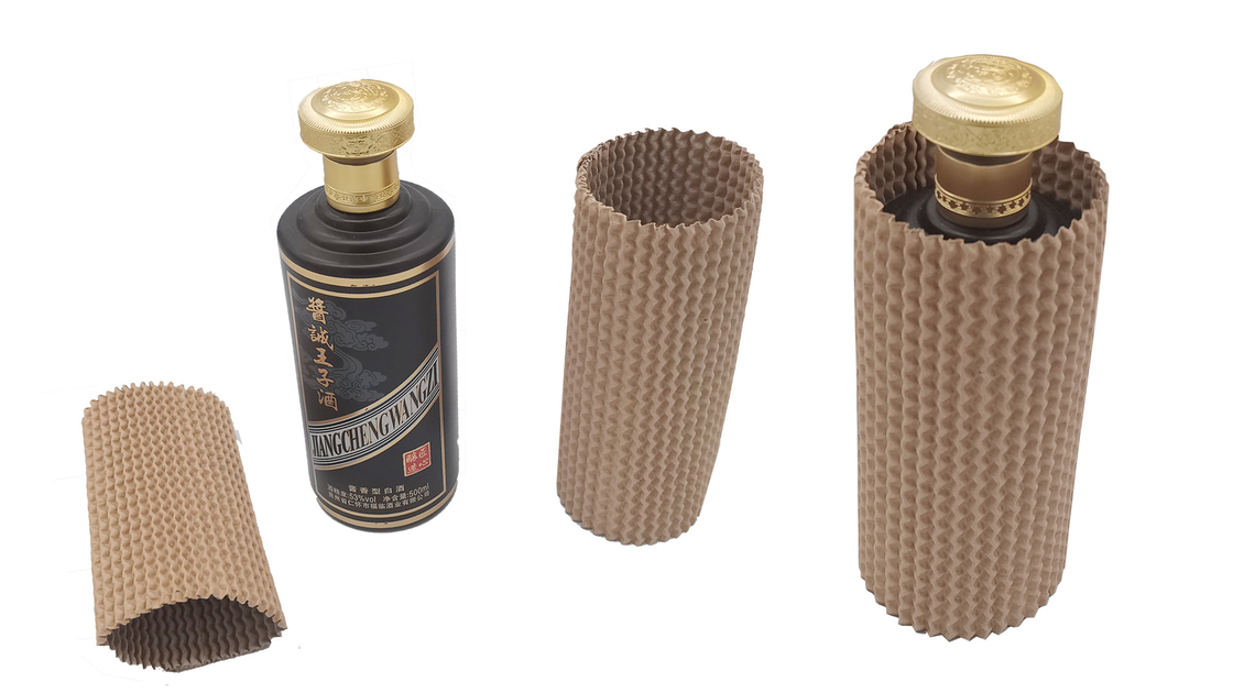 Biodegradable Corrugated Cardboard Bottle Sleeve Protector Dia 75mm